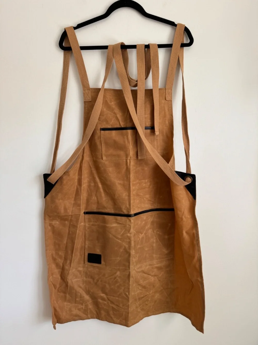 NWT! Crate & Barrel x Shinola Mackinac Waxed Canvas Apron | Tan Leather Trim | S